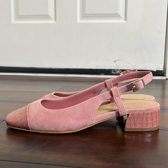 Donald Pliner Women's Rose Suede Davina Slingback Pumps Classic Old Money NWOB - Picture 5 of 13